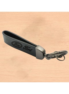 Buy Premium Leather Keychain FORD Metal Ring Car Key Chain in Saudi Arabia