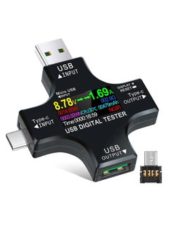 Buy USB C Power Meter Tester 2 in 1 USB C Type-c Tester Color Screen IPS Digital Multimeter USB C Voltage Current Voltmeter Amp Volt Ammeter Detector USB Cable Charger Indicator 3.6 to32V 0 to5.1A in Saudi Arabia