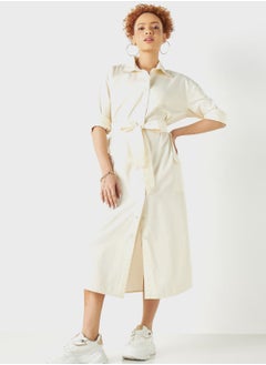 Buy Belted Button Down Shirt Dress in Saudi Arabia