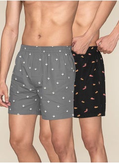 Buy Pack of 2 - Printed Cotton Boxer in Saudi Arabia