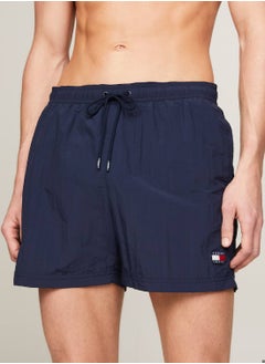 Buy Men's Heritage Mid Length Crinkle Swim Shorts - Nylon, Blue in UAE