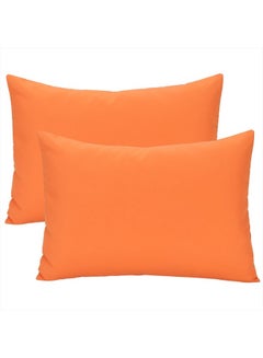 Buy 2Pack Baby Kids Pillowcases, Cotton Toddler Cushion Cover Travel Pillow Case Cover Soft Breathable Envelope Style for Boys Girls Bedding Toddler Cot 49 x 36cm Machine Washable (Orange) in UAE