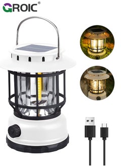 Buy Solar Lantern Outdoor Lights, LED Camping Lantern Hanging Wireless Waterproof Lights, Flickering Flameless Portable Lights for for Garden Party Decorative Indoor Outdoor Hiking in UAE