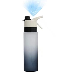 اشتري Mist Spray Water Bottle, 650ml Sports Water Bottle Reusable Fitness Water Jug Multifunctional Spray Water Cup with Mist Hydration (Black) في السعودية