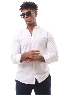 Buy Turn Down Collar Solid White Casual Shirt in Egypt