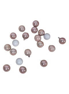 Buy 4-cm Christmas Balls, Light Pink & White - Set of 20 in UAE