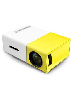 اشتري جهاز عرض محمول HVGA 400 Lumen's LED موديل YG300 لفيديو المسرح المنزلي أبيض وأصفر في الامارات