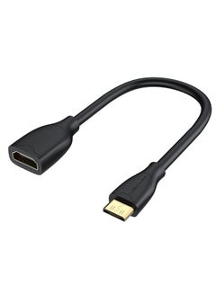 Buy Mini Hdmi To Hdmi Cable 0.5Ft Mini Hdmi Male To Hdmi Female Adapter Support 4K 60Hz 3D For Camera Camcorder Graphics Card Laptoptablet Hdtvprojector 0.5Ft Black in Saudi Arabia