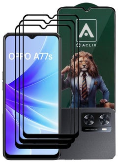 Buy 3 Pieces Antistatic ESD Dustproof Premium Quality High Definition Tempered Glass Screen Protector Designed For Oppo A77s in UAE