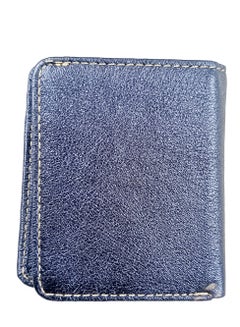 Buy Premium Sheep Leather Card Holder Wallet for Women Soft Metallic Navy Blue Leather ID Card & Credit Card Slots Fashionable Ladies Wallet in UAE