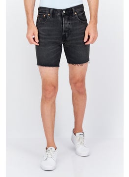 Buy Men Washed Denim Short, Black in UAE