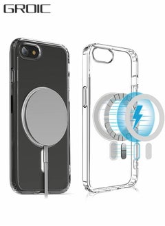 Buy Case for iPhone SE3/SE2/7/8 with Magsafe, Magnetic Wireless Charging Cover - Sturdy Hard Back Soft TPU Bumper - Shockproof TPU Case for iPhone SE 2022/2020 4.7 Inch - Transparent in Saudi Arabia