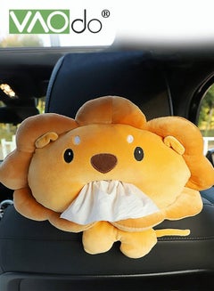 Buy Cartoon car tissue holder hanging plush car decoration seat back draw tissue box in UAE