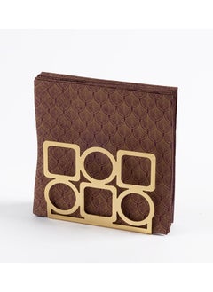 Buy Karel U Napkin Holder, Gold - 16x13 cm in UAE