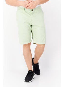 اشتري Men Regular Fit Stretchable Solid Basic Shorts, Sage في الامارات