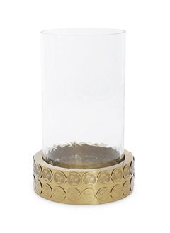 اشتري Kohi Candle Holder, Clear & Gold - 14x20.32 cm في الامارات