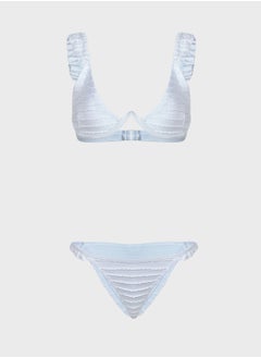 اشتري Textured Plunge Neck Bikini Set في السعودية