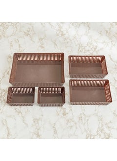 Buy Bios Fashion 5-Piece Utility Basket Set 32.5 x 5.5 x 23.8 cm in UAE