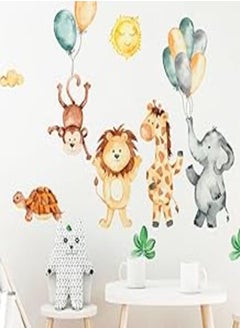 Buy Decorative kids room sticker - Jungle animals and flying balloons (100x150cm) in Egypt