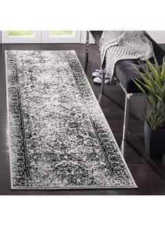 Buy Adirondack Collection Runner Rug 2'6 X 6' Grey & Black Oriental Distressed Design Non Shedding & Easy Care Ideal For High Traffic Areas In Living Room Bedroom (Adrw109B) in UAE