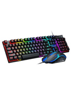 Buy Wired Keyboard And Mouse Set 104 Keys USB Wired Keyboard 2400DPI Mouse Rgb Backlit Gaming Keyboard Mouse Combo in UAE