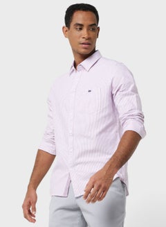 اشتري Thomas Scott Men Purple Smart Slim Fit Opaque Casual Shirt في الامارات