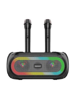 Buy MYK ZQS4247 High Quality Bluetooth Wireless Speakers RGB Colorful Light With Two Wireless Microphones in UAE