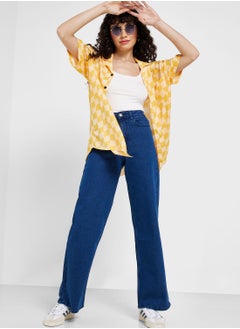 Buy High Waist Wide Leg Jeans in UAE