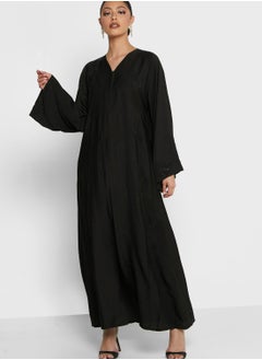 Buy Embellished V-Neck Abaya in Saudi Arabia