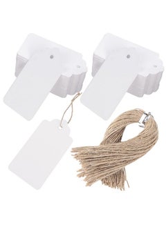 Buy 100Pcs Kraft Paper Tags 2X4 Inches White Gift Tag Craft Hang Tags With Free 100 Root Natural Jute Twine For Gifts Arts And Crafts Wedding Holiday in UAE