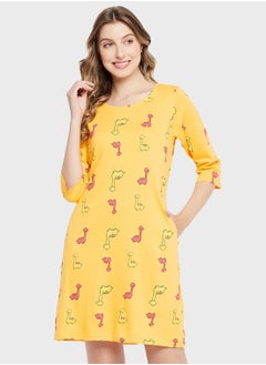 Buy Printed Knitted Nightdress in UAE