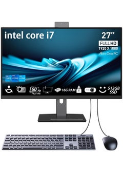 Buy All-in-One Desktop Computer Work PC 27-Inch 1080p Display, Intel Core i7 4.2GHz/Windows 11 Pro, 16GB RAM | 512GB SSD/Intel UHD Graphics WiFi, HDMI in Saudi Arabia