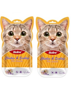 اشتري Chicken And Scallop Cat Treats 10X15G في الامارات