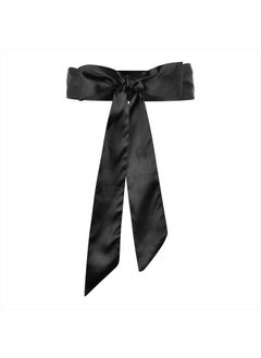 Buy Bridal Wedding Bridesmaid Satin Long Sash Belt (Black, 10 CM X 250 CM) in UAE