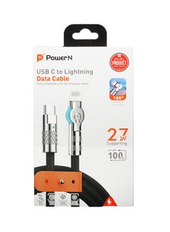 Buy Power N - Type C to Lightning cable with 180 degree swivel design - cut-resistant in Saudi Arabia