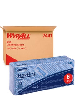 اشتري WypAll® X50 قماش تنظيف مرمز بالألوان 7441 - قماش مسح أزرق - 6 عبوات × 50 قطعة قماش مرمزة بالألوان (إجمالي 300) في السعودية