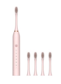 Buy Sonic Electric Toothbrush Adult Soft-bristle household rechargeable waterproof couple toothbrush head set pink in Saudi Arabia