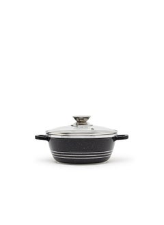 اشتري Non-Stick Casserole Pot Black/Clear 20cm في الامارات