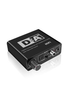 Buy Digital To Analog Converter 3.5 Jack RCA DAC Spdif Amplifier Decoder Optical Fiber Coaxial for Headphone with Volume Control in UAE