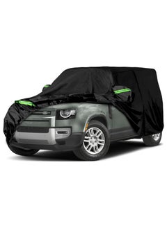 Buy All Weather Car Cover for Land Rover Defender 110 4-Door (2020-2024), 6 Layers Waterproof Coating with Reflectors, Soft Interior Lint Layer, Security Lock and Zipper (Black) in UAE