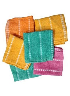 Buy Pack Of 6 Cotton Pieces Face Towel ; Hanky ; Ultra Soft ; Extra Absorbent ; Small Size 25X25 Cm (Multicoloured) in Saudi Arabia