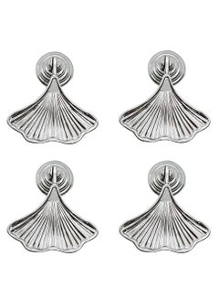 Buy Knob Handles for Furniture, Silver Drop Pendant Pull Handle Fashion Ginkgo Leaf Shape Dresser Knobs for Kitchen Bathroom Cabinet Door Drawer 4 pcs in Saudi Arabia