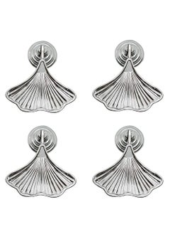 Buy Knob Handles for Furniture, Silver Drop Pendant Pull Handle Fashion Ginkgo Leaf Shape Dresser Knobs for Kitchen Bathroom Cabinet Door Drawer 4 pcs in Saudi Arabia