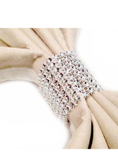 Buy 2pcs Napkin Rings with Snap Closure Plastic Table Decoration (Silver) in Egypt