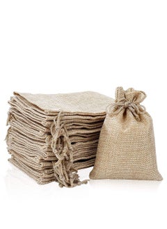 Buy Burlap Bags with Drawstring 10 x 14 Hessian Jute Bags for Birthday Gifts, Wedding Party Favors, Candy and Jewelry Pouches [12 Pack] in UAE