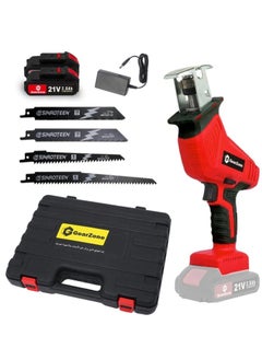 Buy 21V Wireless Reciprocating Saw, with 4 Saw Blades and 2 Batteries for Cutting Wood/Metal/Bone/Plastic Pipe in Saudi Arabia