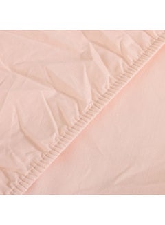 Buy Essential Set of 2 Fitted Sheets, Blush - 180x200+30 cm, 200 TC in UAE