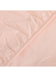 Buy Essential Set of 2 Fitted Sheets, Blush - 180x200+30 cm, 200 TC in UAE