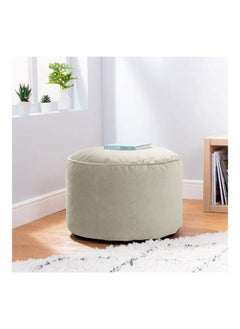 Buy Velvet Round Bean Bag Pouffe - Gray in Saudi Arabia