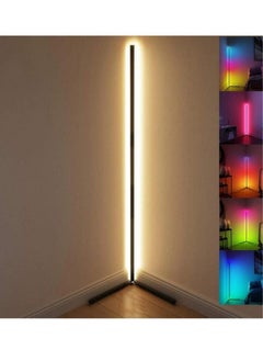 اشتري Floor Lamp Corner Standing Lamp with RGB Color Changing Levels Brightness and Color Temperature, Remote Control Modern for Living Room, Bedroom في السعودية